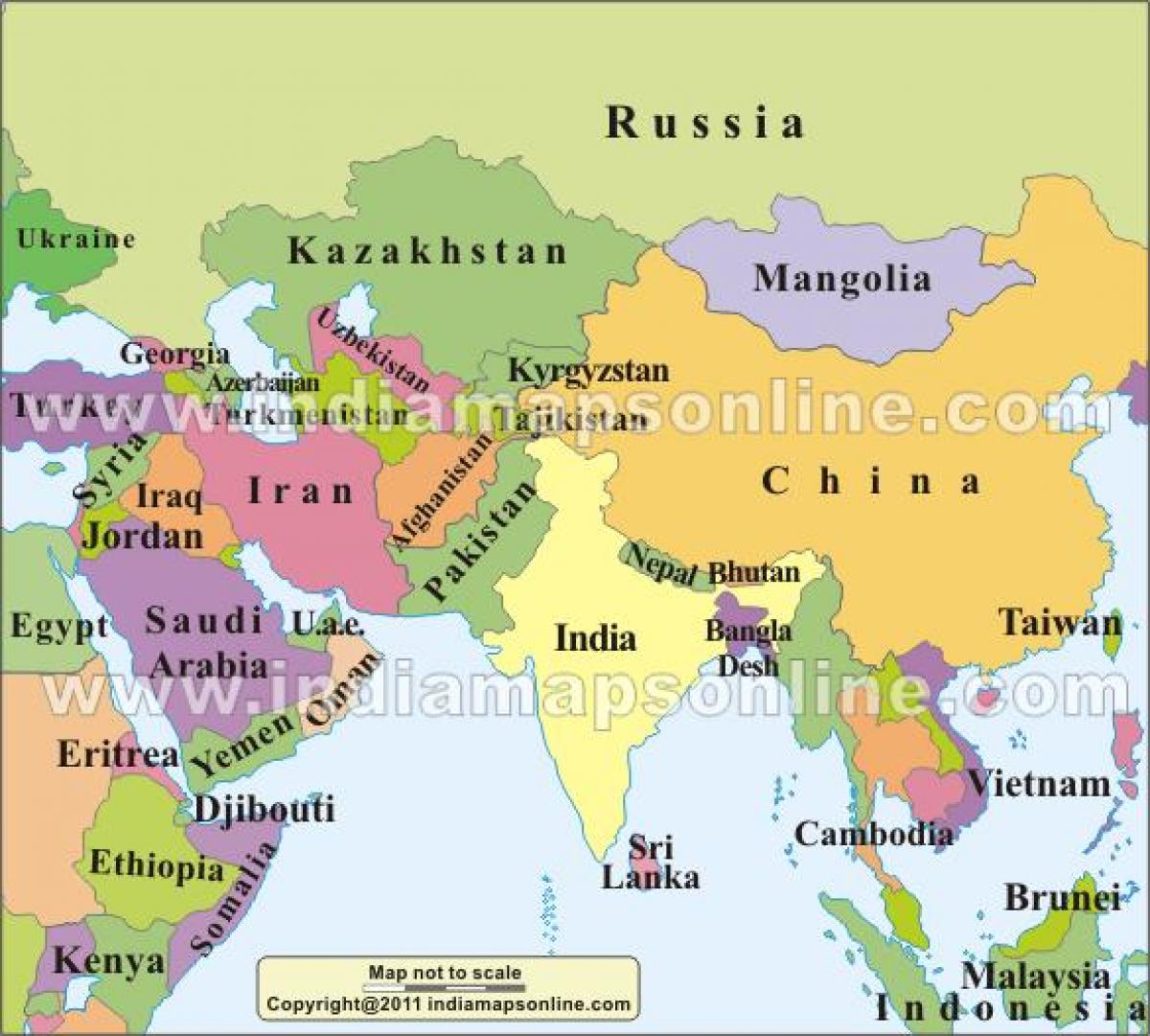 خريطة الهند مع البلدان المجاورة