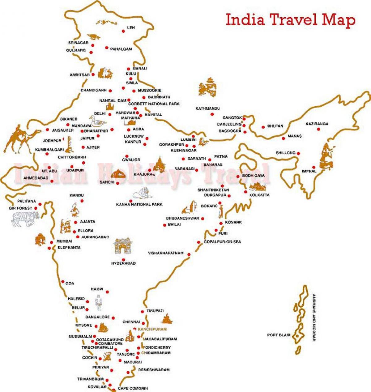 السفر خريطة الهند