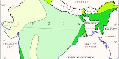 خريطة من غابات المنغروف في الهند