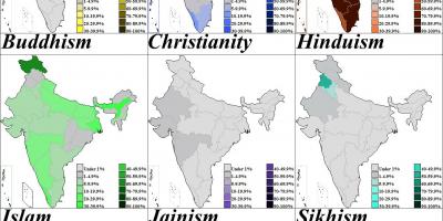 خريطة الهند الدين